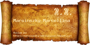 Marsinszky Marcellina névjegykártya